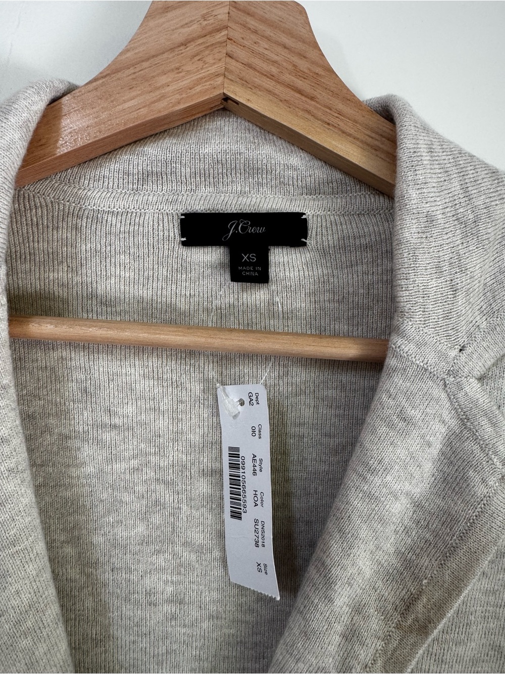 NWT J.Crew Open Front Sweater Blazer Cardigan | Heather Oatmeal | Size XXS - Picture 4 of 5